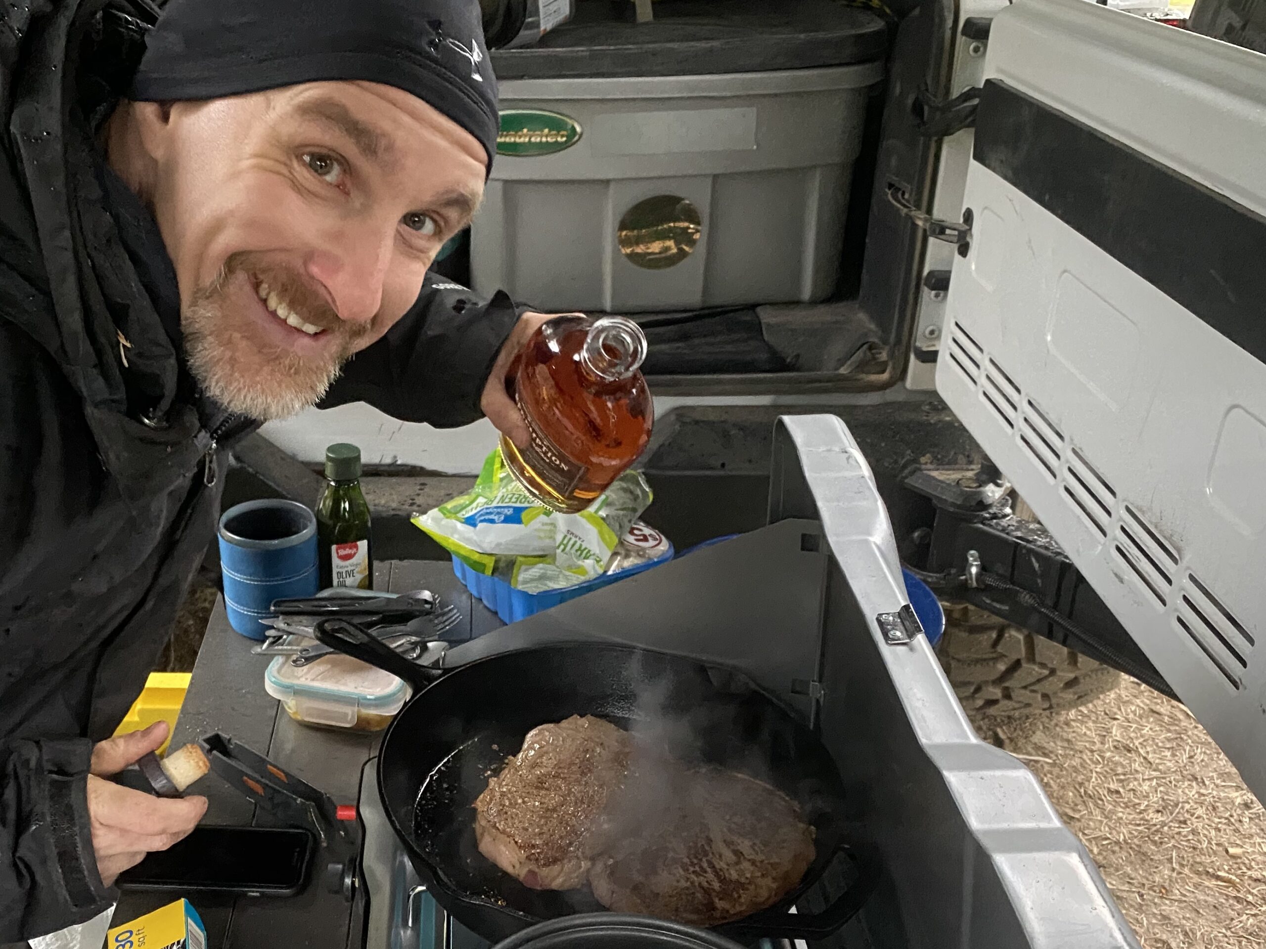 cooking a steak with whiskey, how it should be done